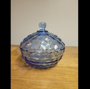 Whitehall Cubist Covered Candy Dish 1960s Indiana Glass